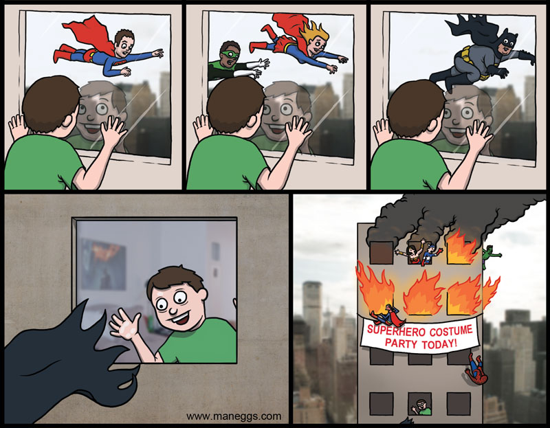 Humor gráfico fiesta de super heroes donLuis.es