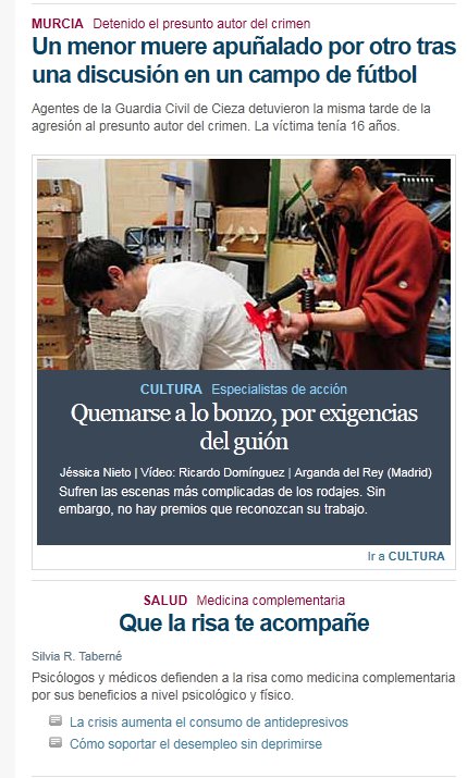 Concatenacion de titulares en el diario el mundo menor apuñalado que la risa te acompañe